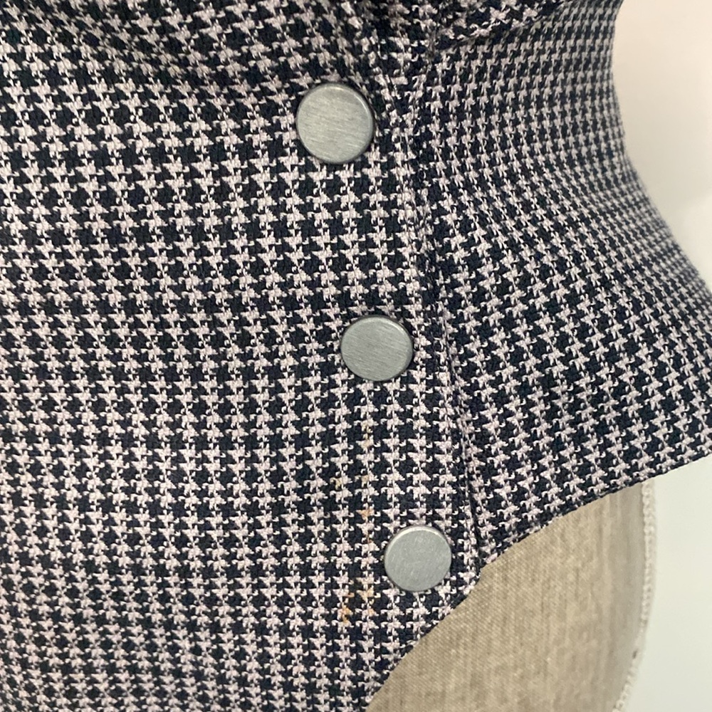 Thierry Mugler Asymmetrical Blazer Vintage Size 40  Sculptural Wool Houndstooth - Picture 12 of 16